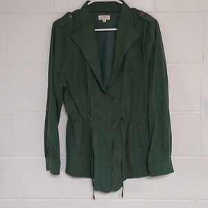 UMGEE PINE, LIGHTWEIGHT, LAGENLOOK, DRAWSTRING WAIST, SNAPUP SLEEVES CARDI JKT